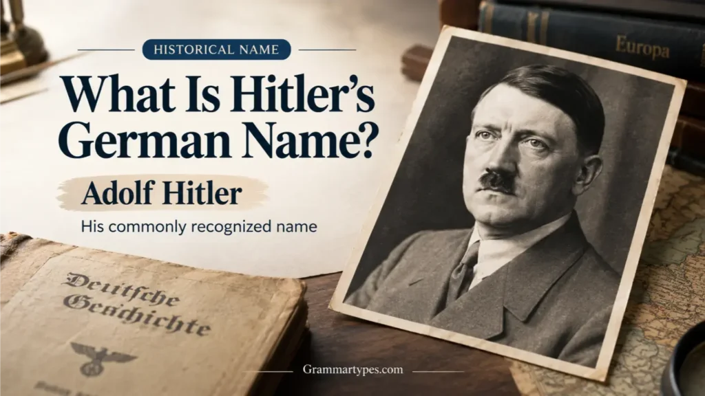 Adolf Hitler’s German name shown in a historical educational graphic