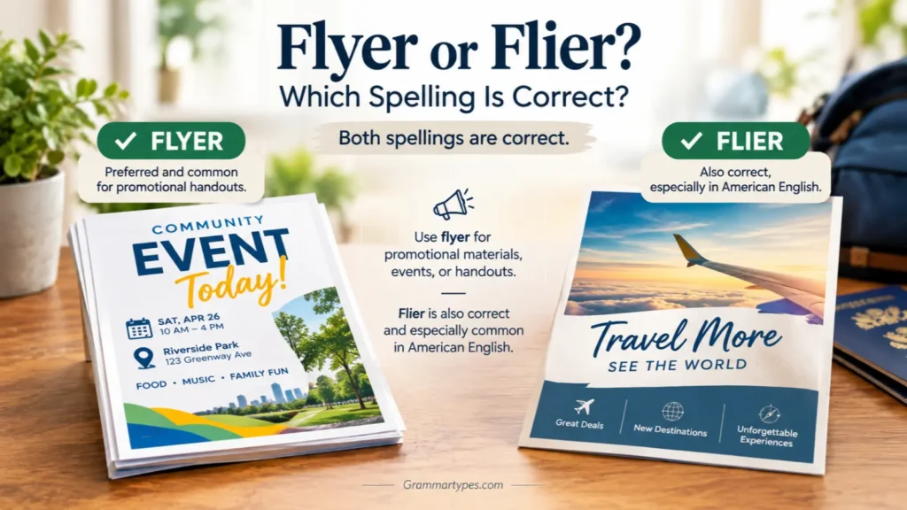 Flyer or Flier Which Spelling Is Correct Meaning & Examples