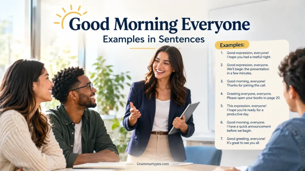 Good morning everyone examples in sentences