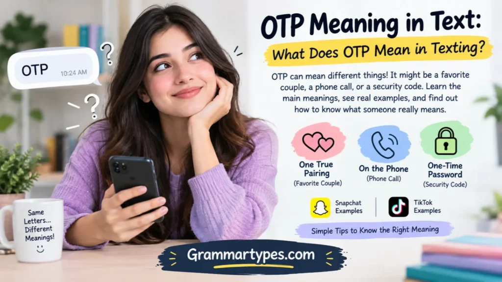otp meaning in text: Slang, On the Phone & One-Time Password
