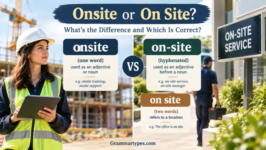 Onsite or On Site: Which Is Correct? Grammar & Examples