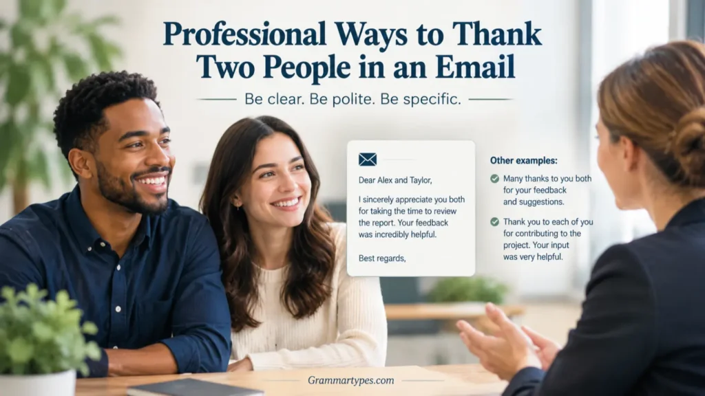 Professional ways to thank two people in an email with examples