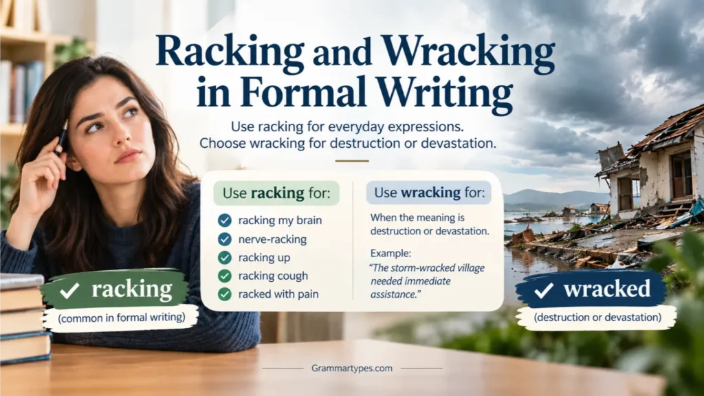 Racking vs wracking in formal writing