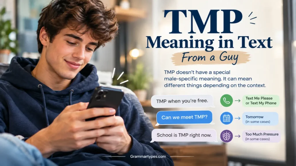 TMP meaning in text from a guy explained with texting examples