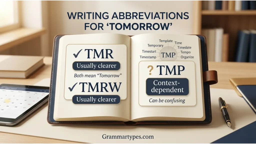 TMP vs TMR and TMRW meaning in text