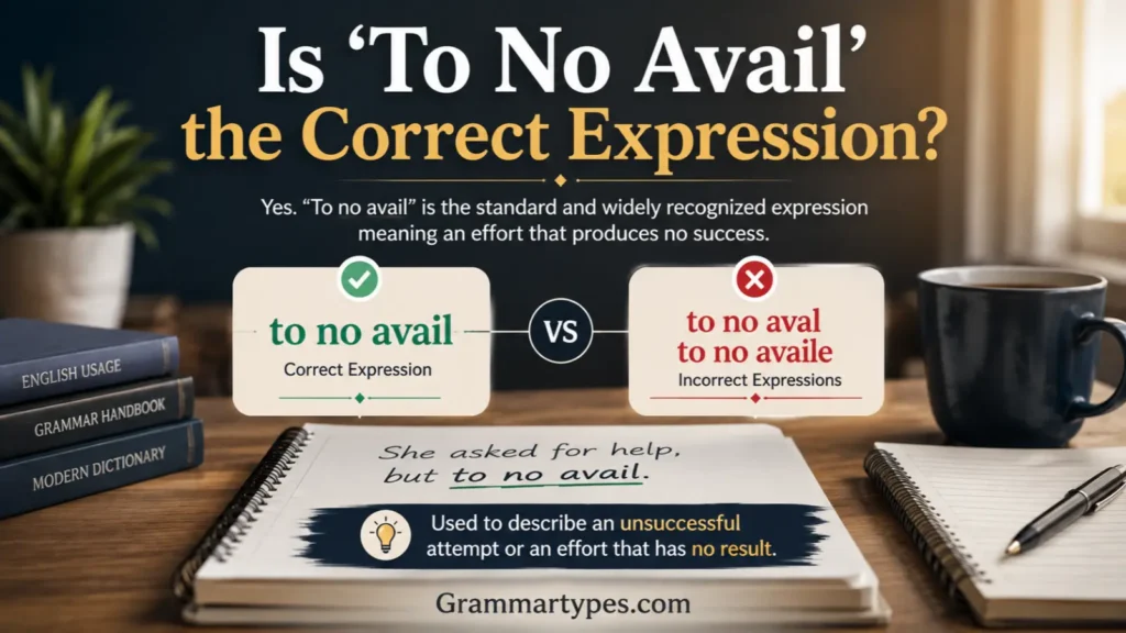 To no avail correct expression meaning and usage in English