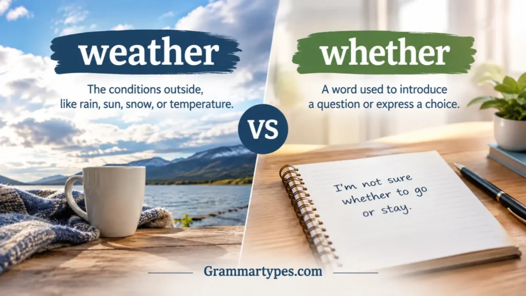 Weather and Whether: Meaning, Difference & Easy Examples