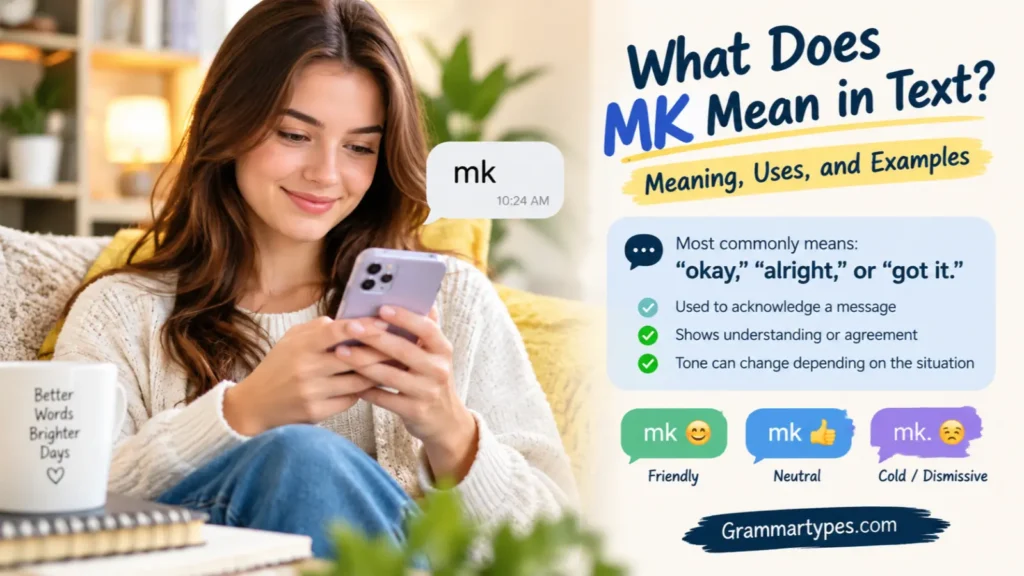 What Does MK Mean in Text? Meaning, Tone & Examples