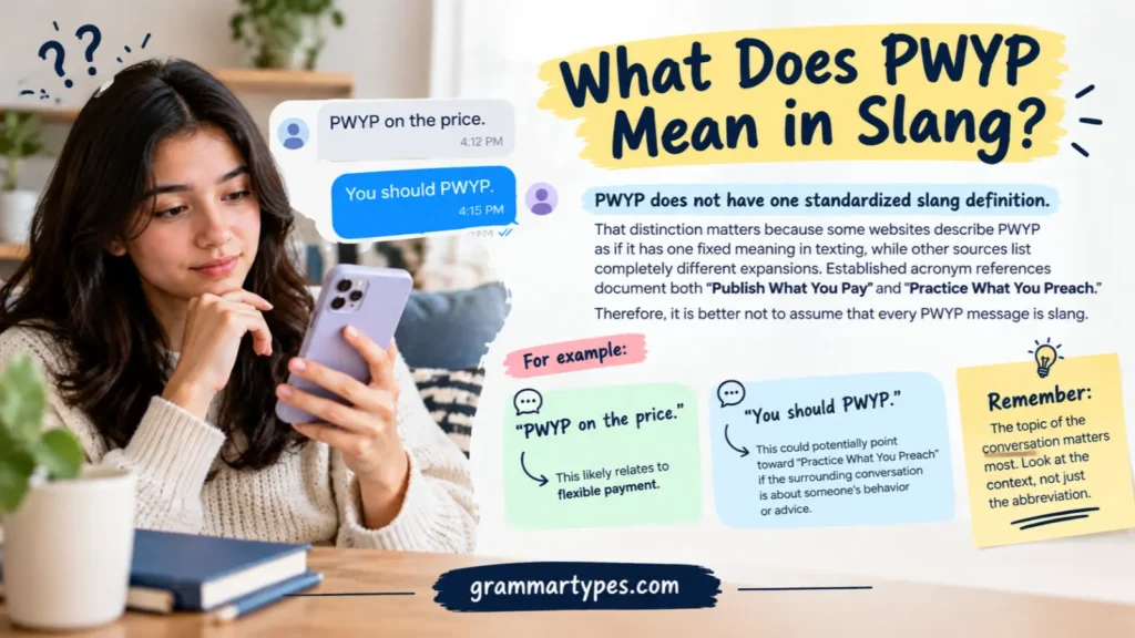 What does PWYP mean in slang and text