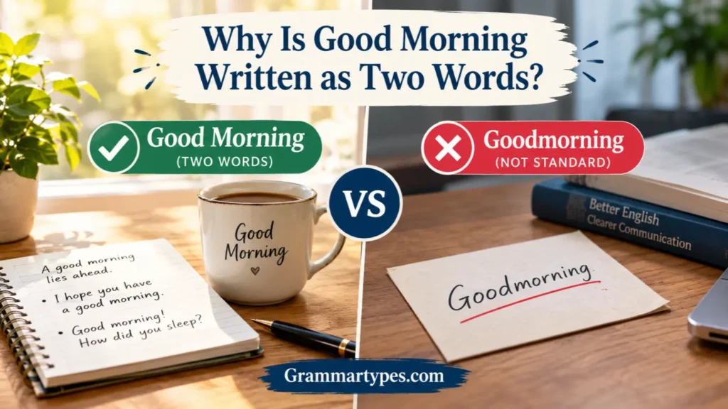 Good Morning written as two words vs Goodmorning incorrect spelling