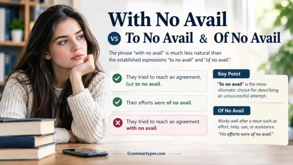 With No Avail vs Of No Avail Meaning and Usage