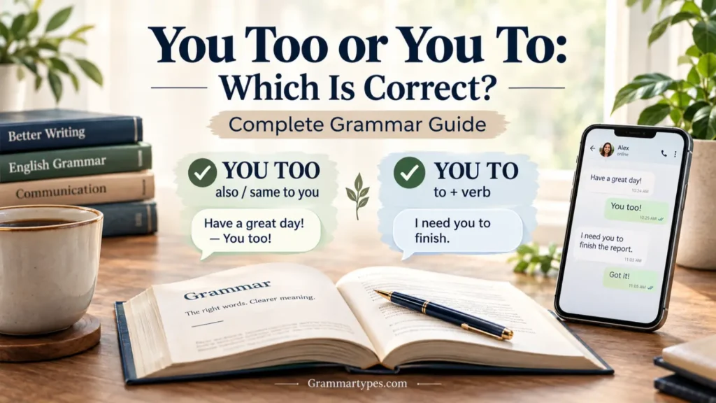 You Too or You To: Which Is Correct? Grammar Guide