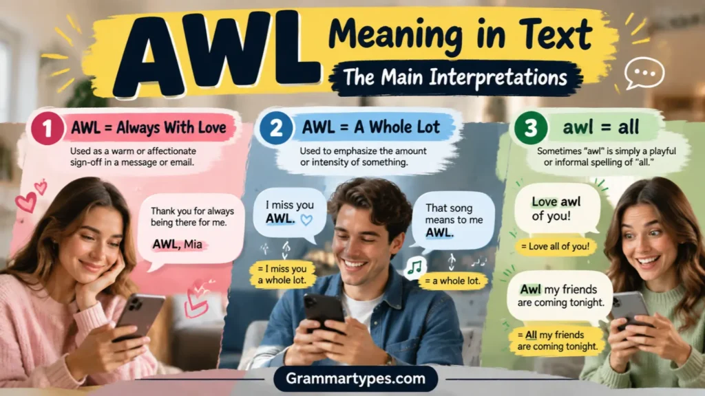AWL meaning in text and its main interpretations