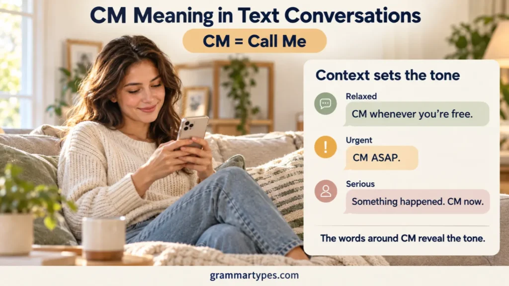 CM meaning in text message conversations and its common uses