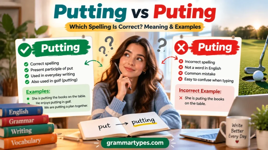 puting vs putting: Correct Spelling, Meaning and Examples