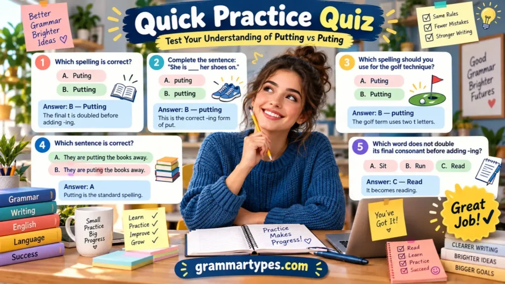 Quick practice quiz to test English grammar and spelling skills
