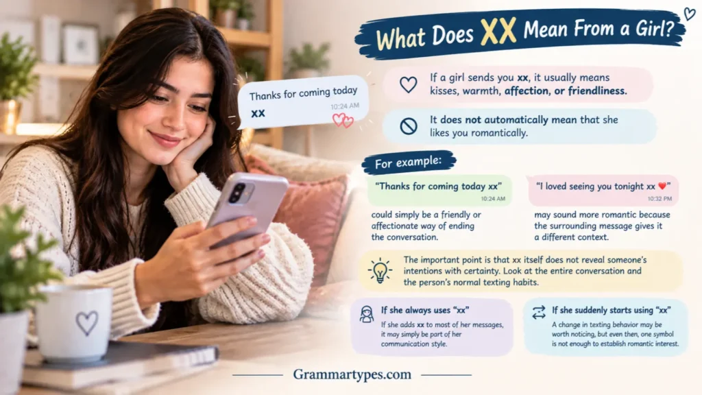 What does xx mean from a girl in text messages