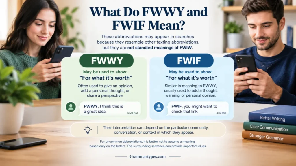 What do FWWY and FWIF mean in text and online conversations